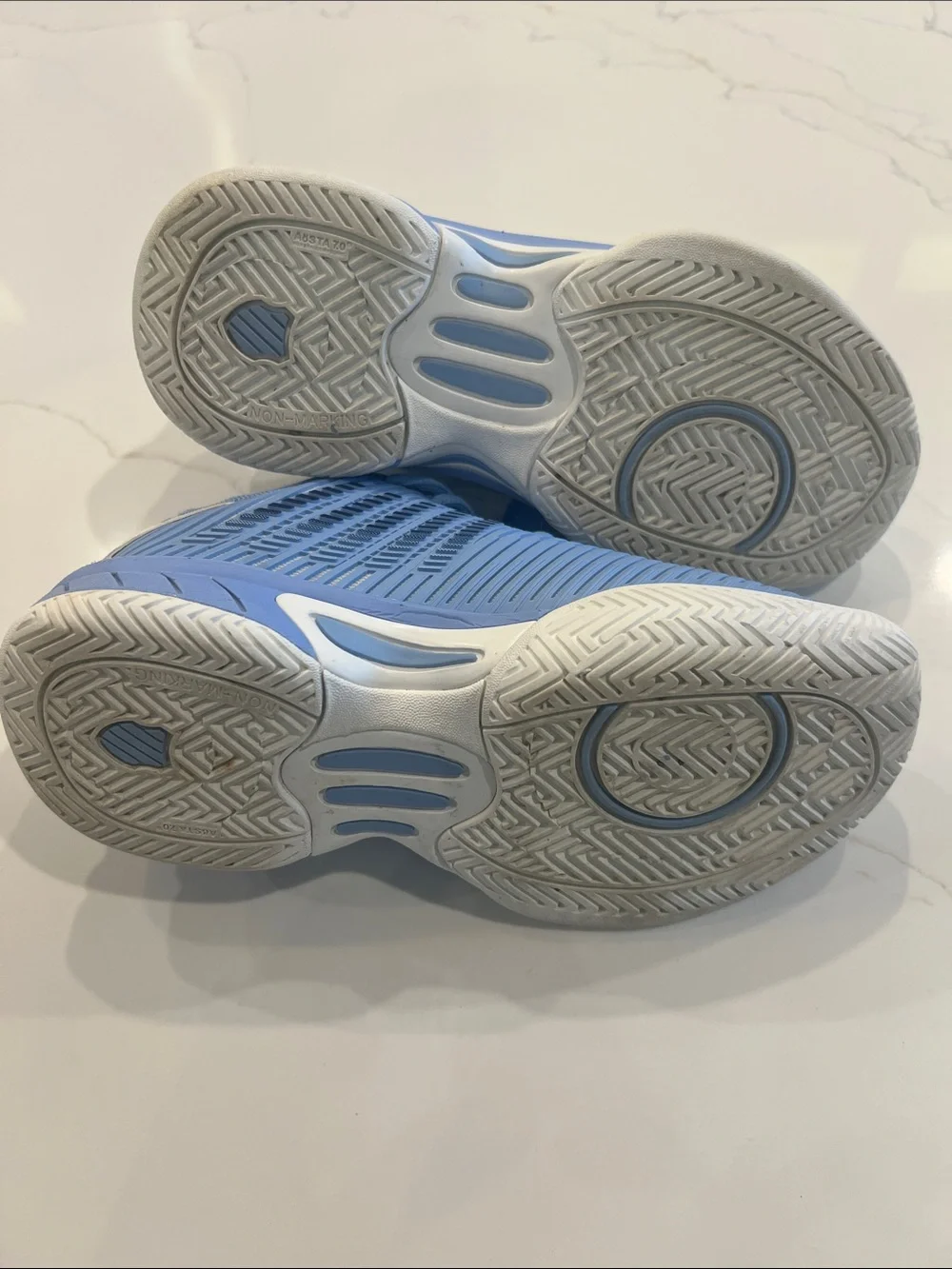 K-Swiss Kids Light Blue and White Hypercourt Tennis Shoes